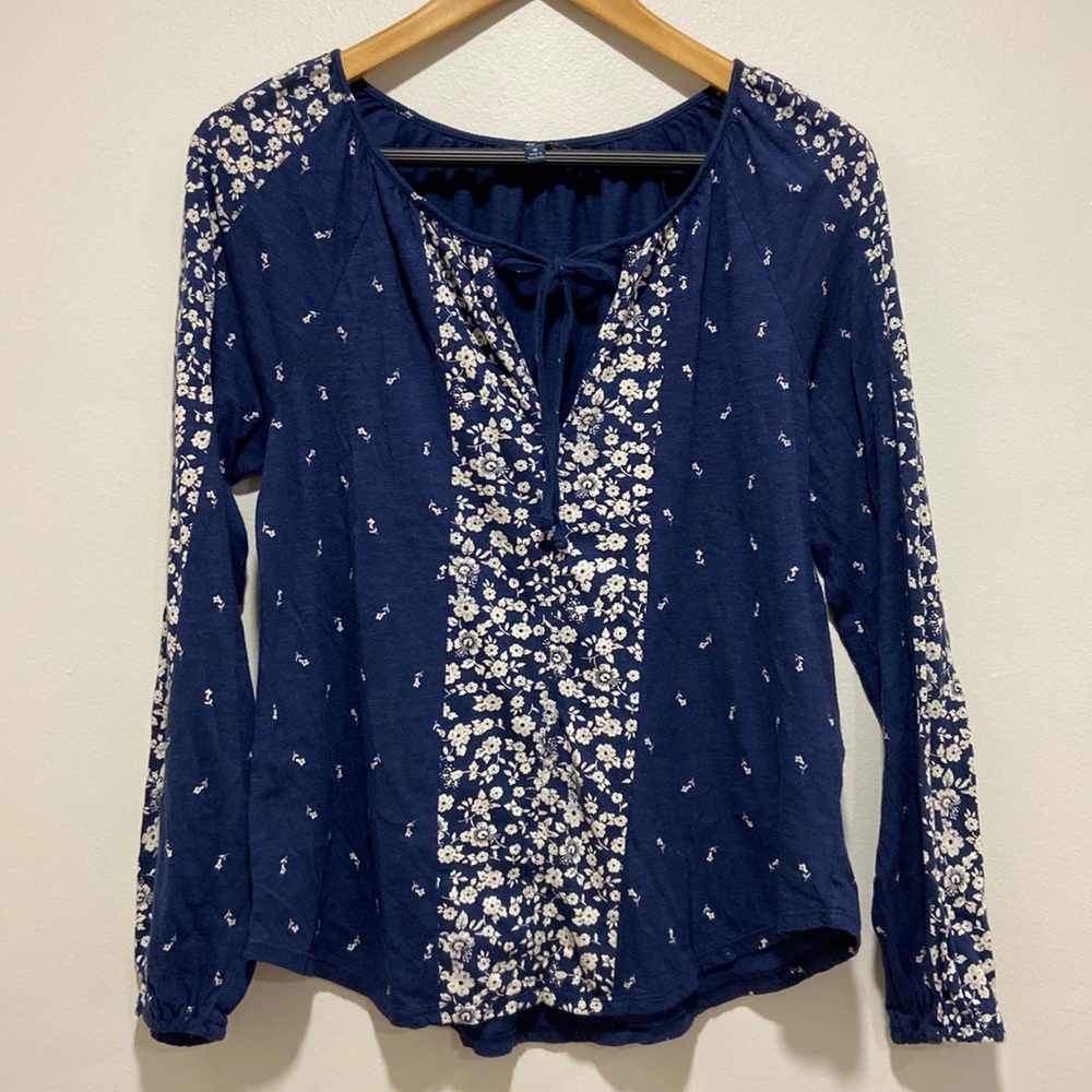 Lucky Brand Floral Boho Blouse Women Size M